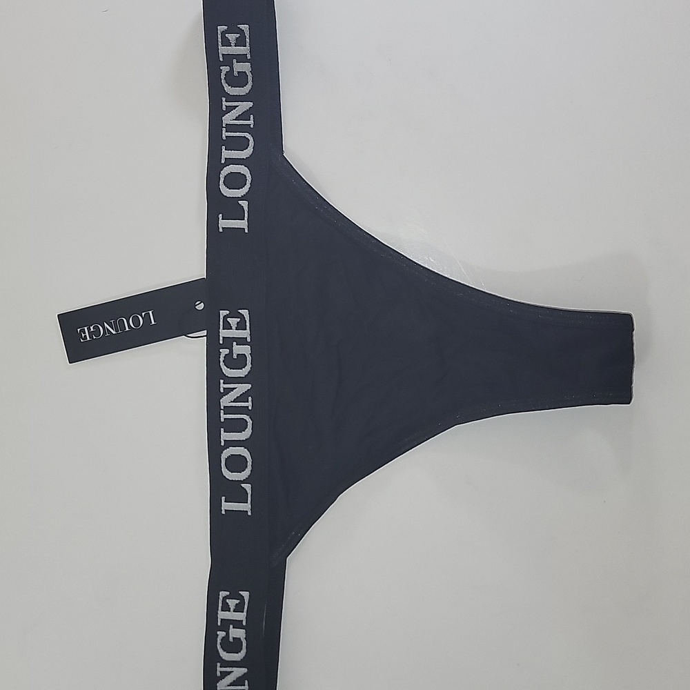 NWOT Lounge Triangle Thong Black Underwear (M)